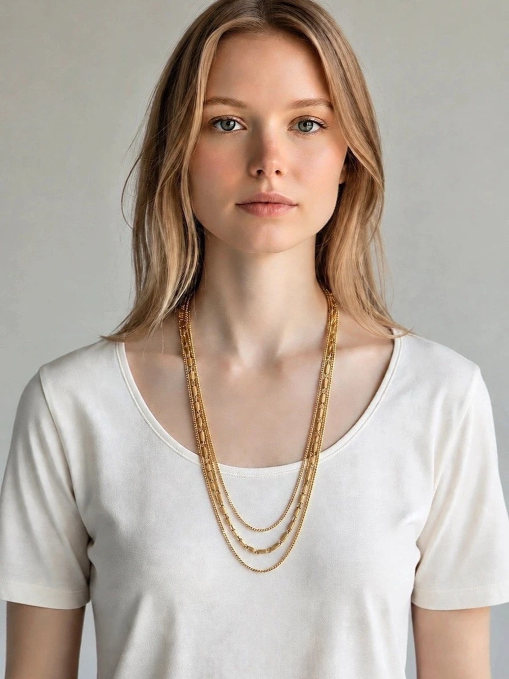 Gold-Tone Layered Statement Necklace